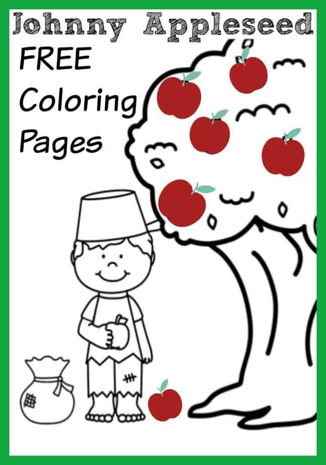 Johnny Appleseed Apple Themed Coloring Pages