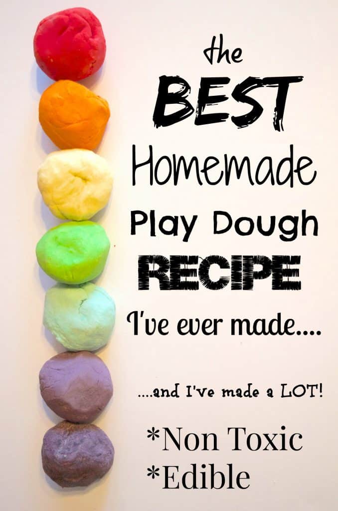 DIY Edible Homemade Play Dough Recipe with Koolaid- Rainbow Colors