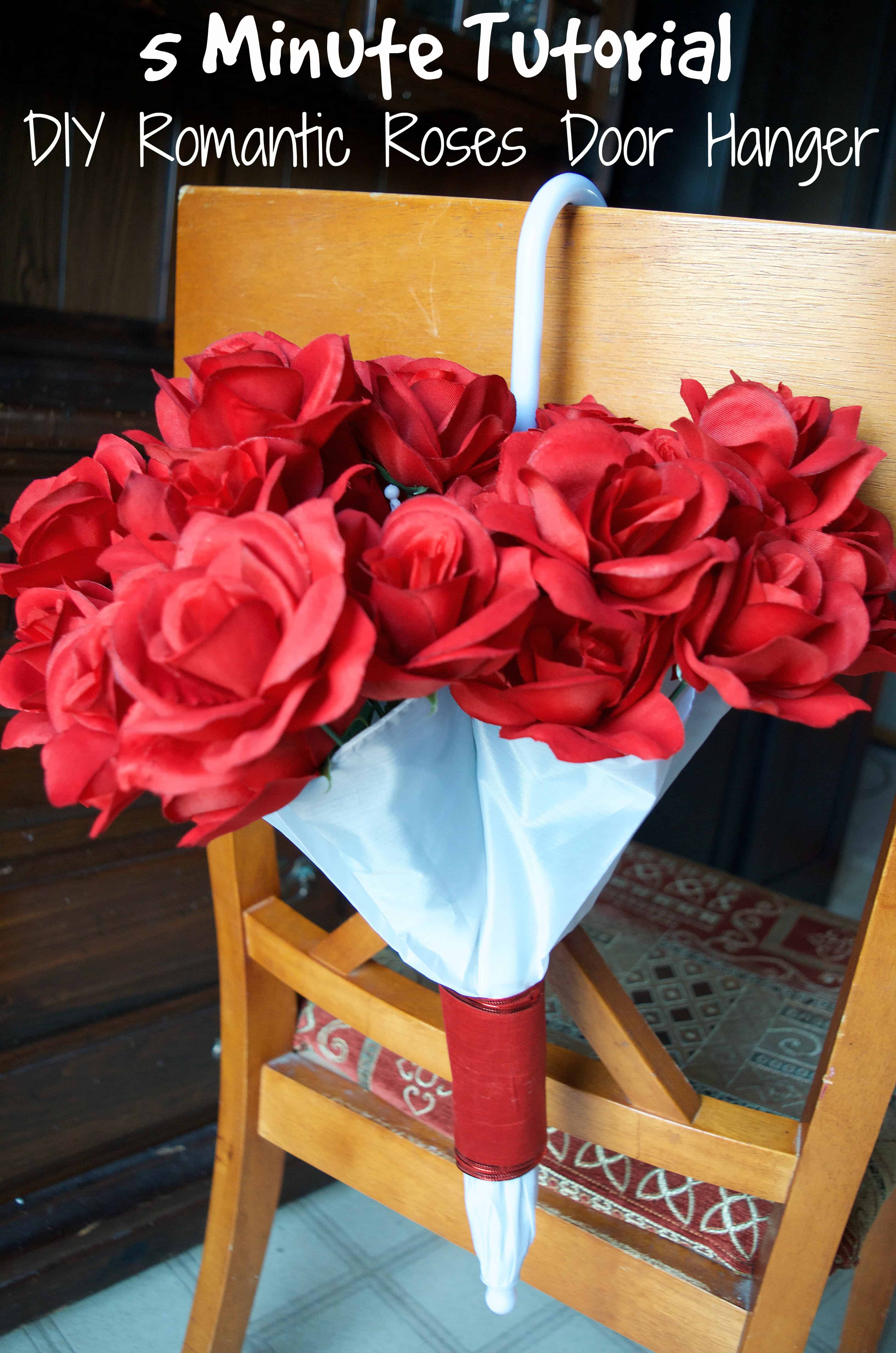 DIY Romantic Valentine's Day Roses in Umbrella Door Hanger3264 x 4928