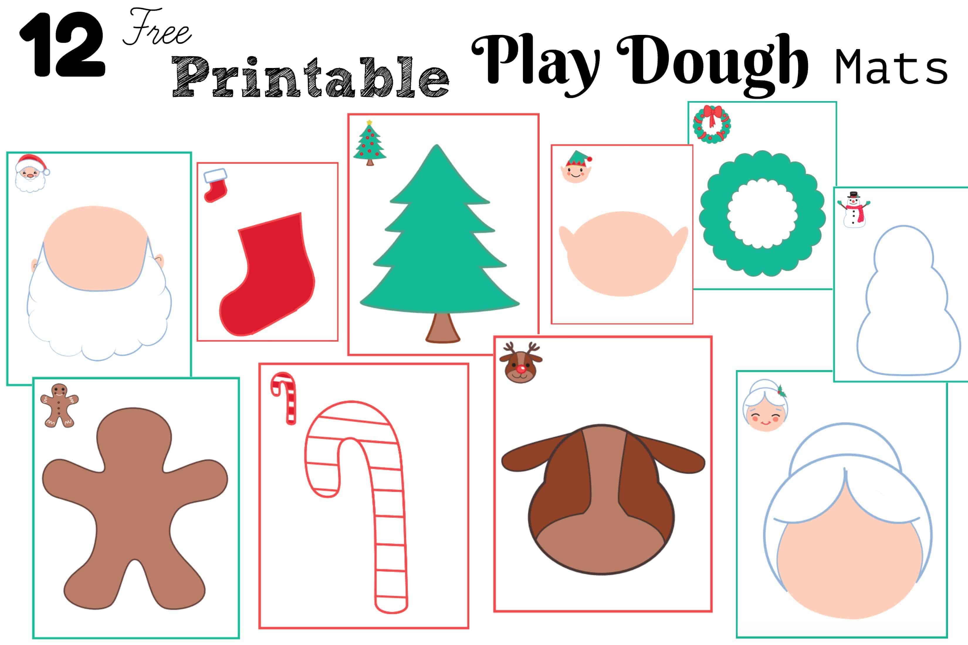 Counting Down to Christmas Play Dough Sensory Mats
