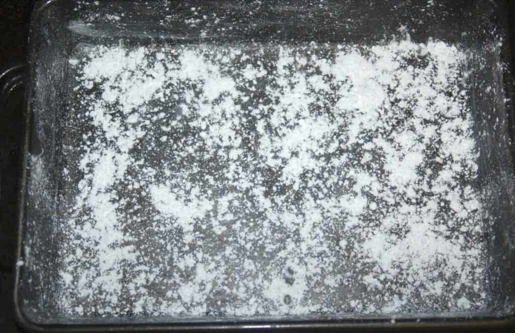 baking pan dusted with flour
