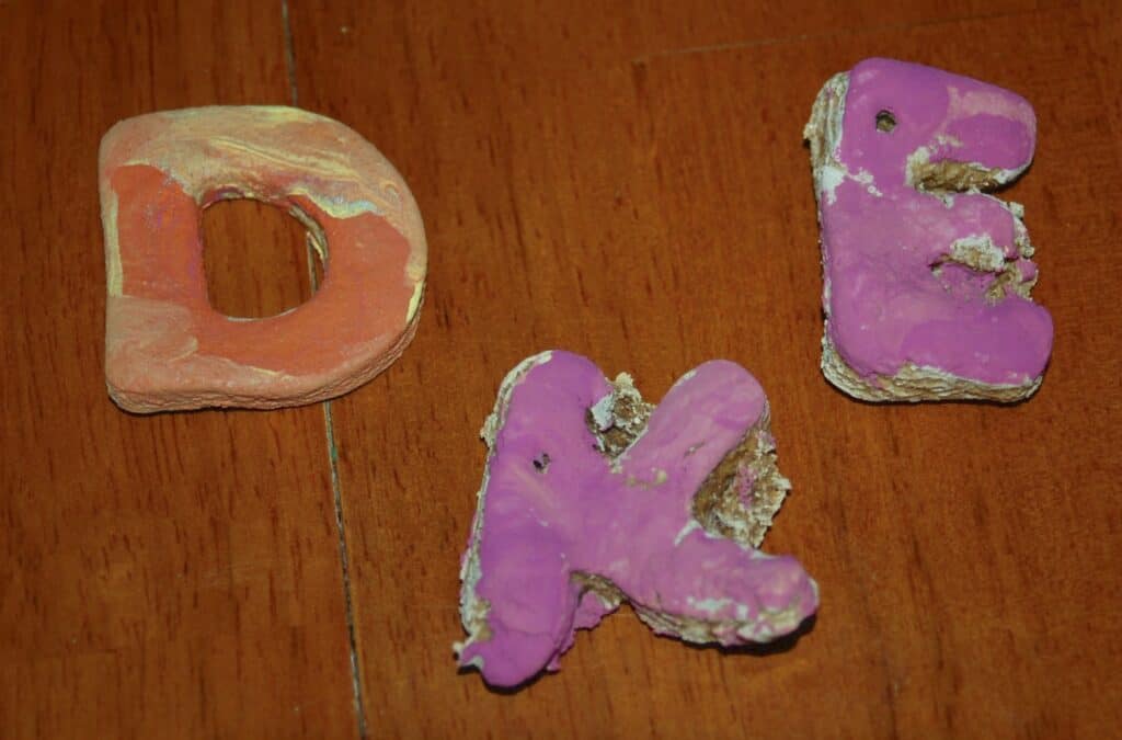 salt dough alphabet letters