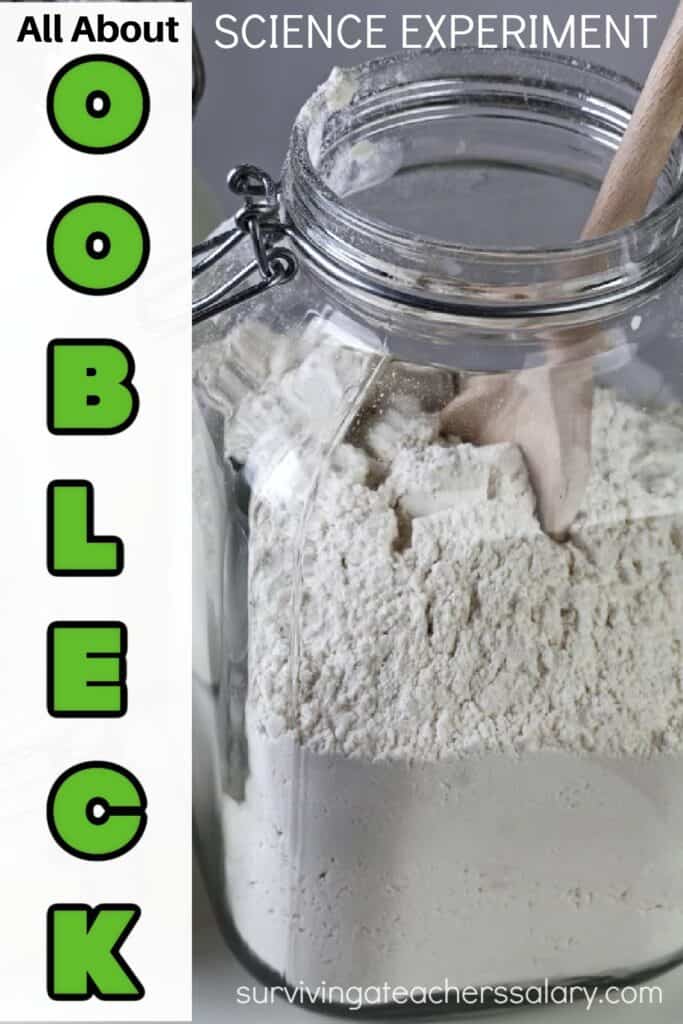Jar of white powder for oobleck