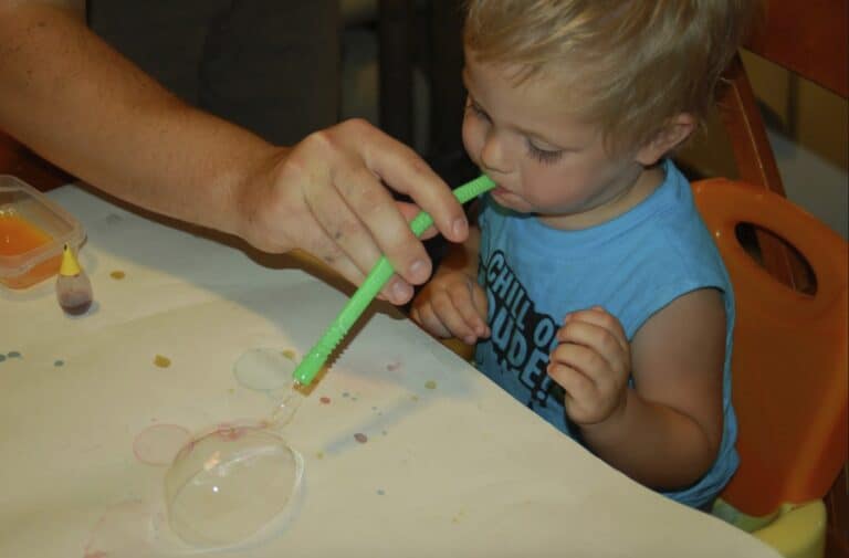 Colorful Bubble Art Sensory Activity for Kids