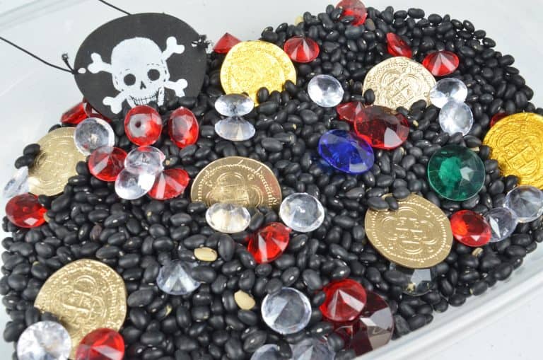 How to Make a Pirate Sensory Bin for Pretend Play