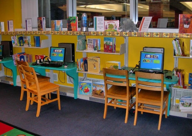 school computer lab and library