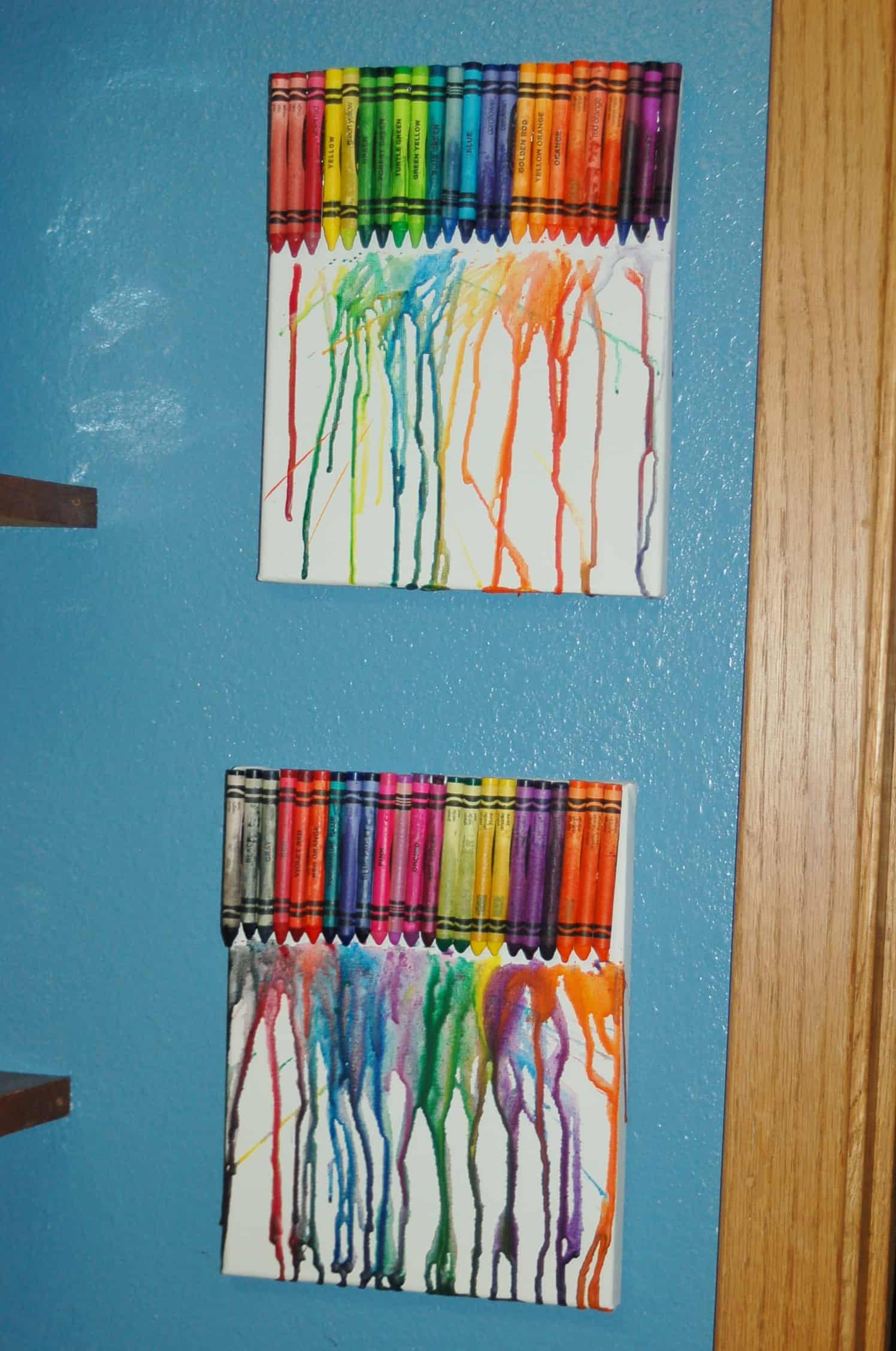 Melted Crayon Canvas Craft Use up those CHEAP Crayons! Surviving A Teacher's Salary