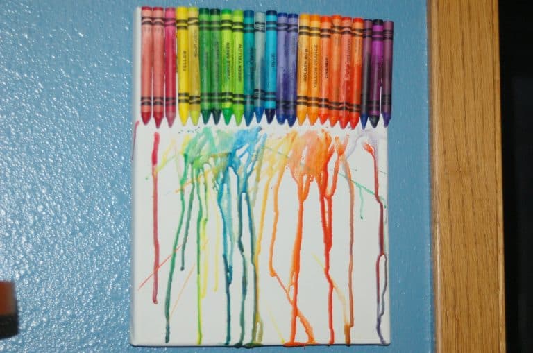 Melted Crayon Canvas Craft – Use up those CHEAP Crayons!