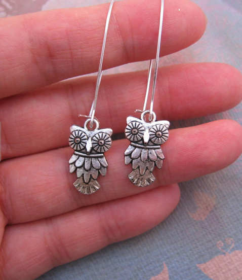 Silver Owl Earrings