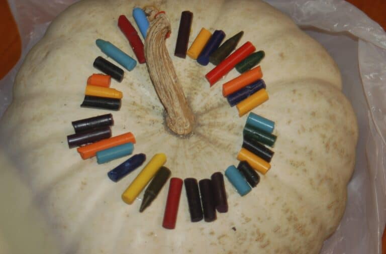 Painted Pumpkin Crayon Melting Halloween Fall Sensory Craft