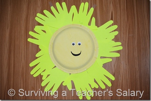 yellow sun paper plate craft