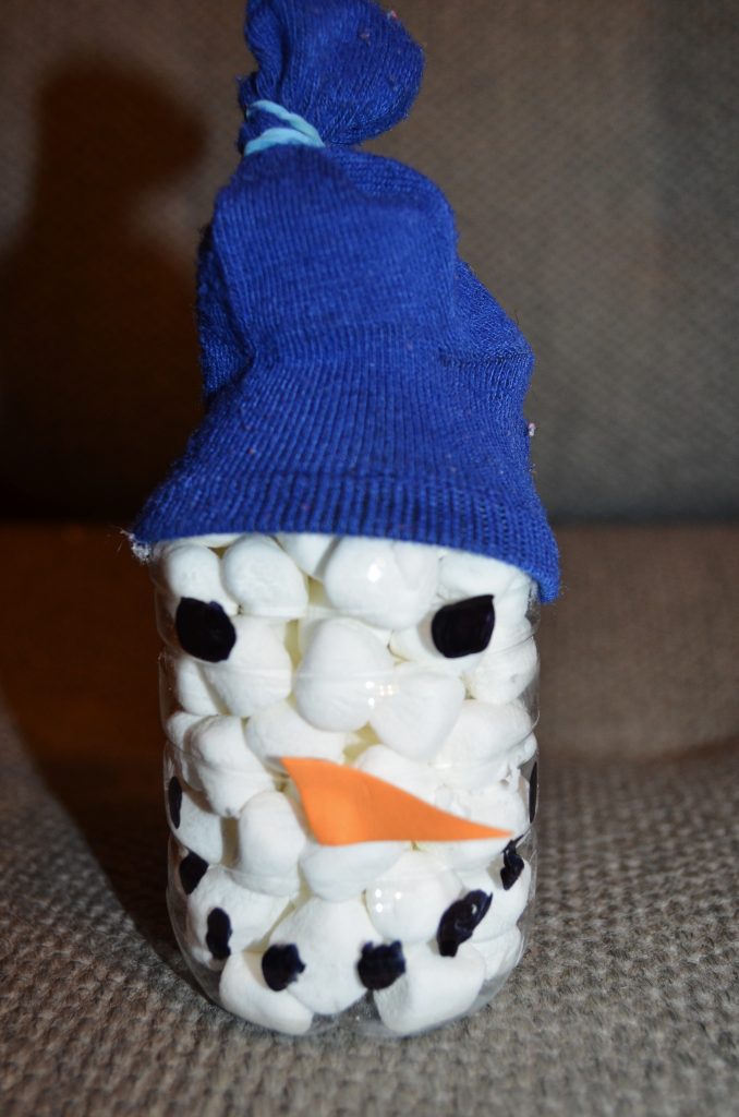Christmas snowman, craft for kids
