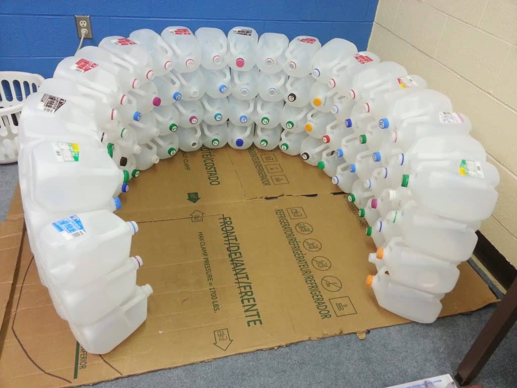 igloo made from gallon jugs