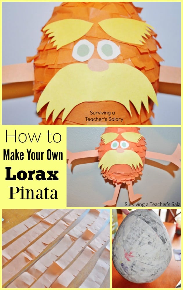 How to Make Your own Dr Seuss Lorax Pinata Tutorial