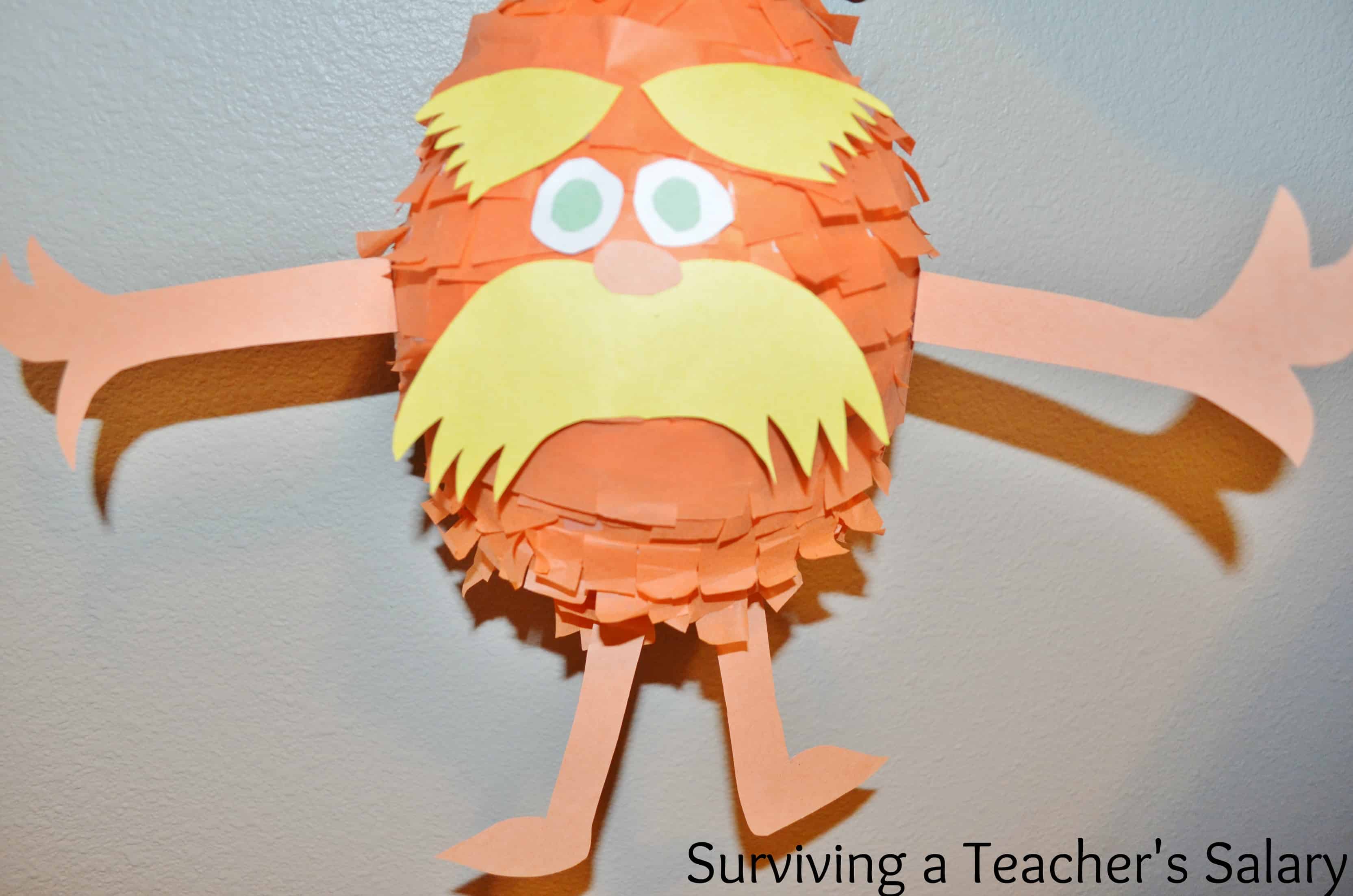 DIY Dr Seuss the Lorax Pinata tutorial