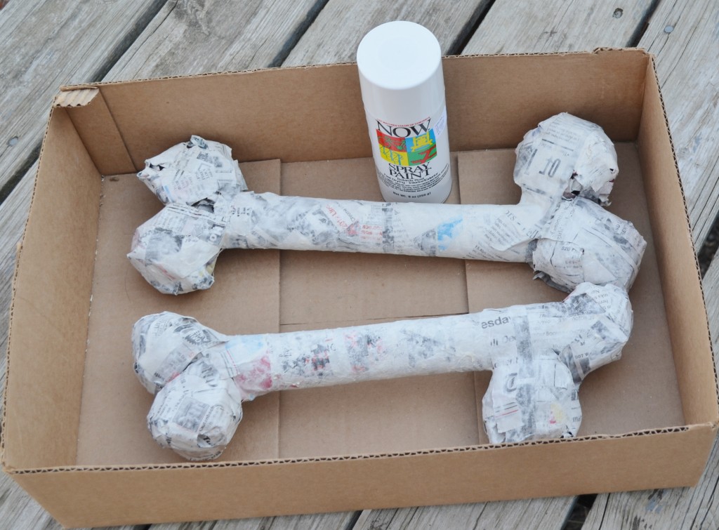 Paper Mache Dinosaur Halloween Bones