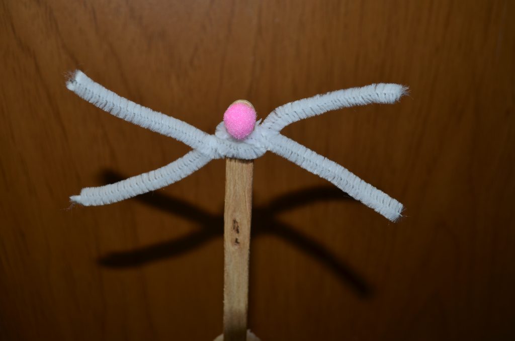 easter bunny face stick puppet
