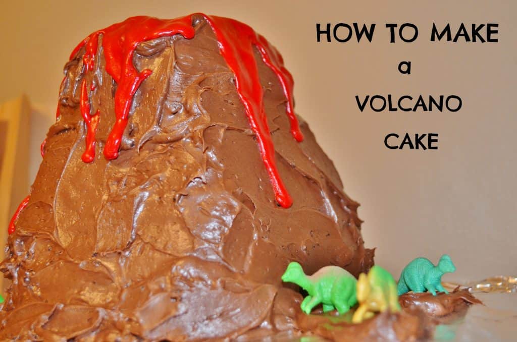 diy homemade volcano and dinosaur cake tutorial