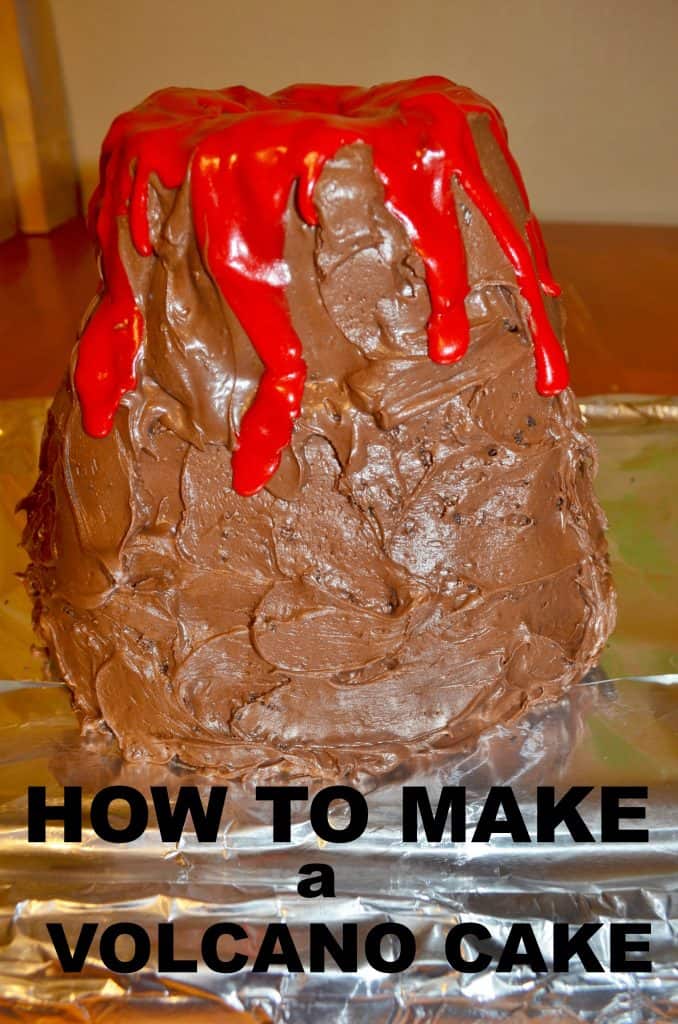 volcano and dinosaur cake tutorial