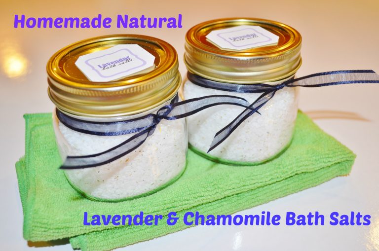 Recipe for Homemade Natural Lavender Chamomile Bath Salt Soak