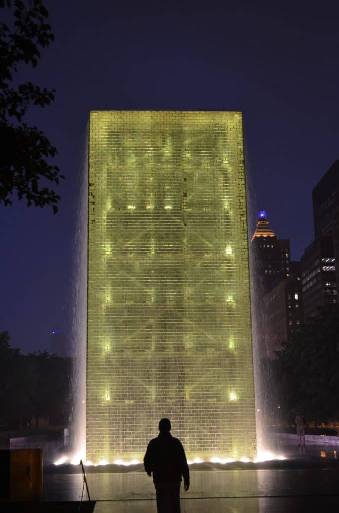 face tower water wall chicago
