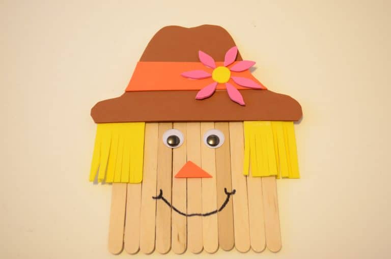 Scarecrow Craft Stick Fall Activity for Kids