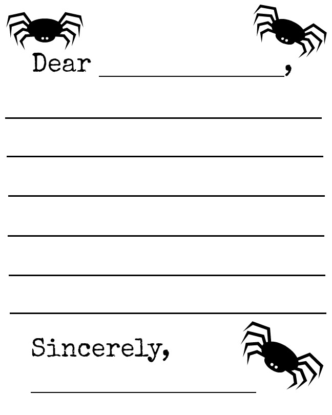 Halloween Spider Letter Template Printable