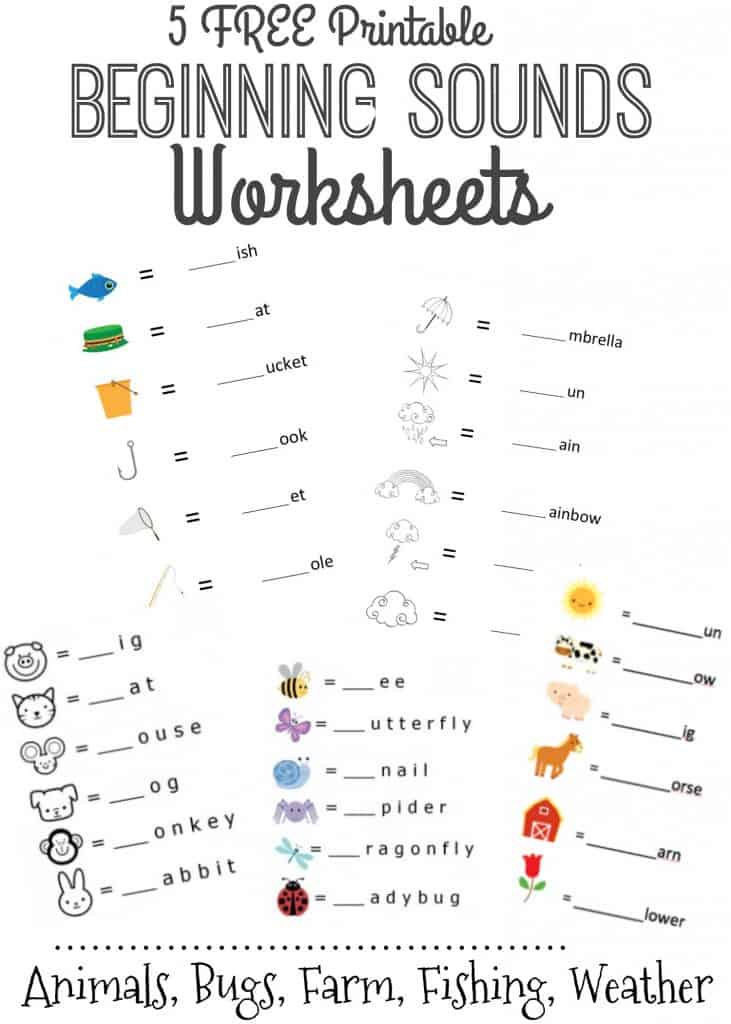 5 Free Printable Beginning Sounds Letter Worksheets