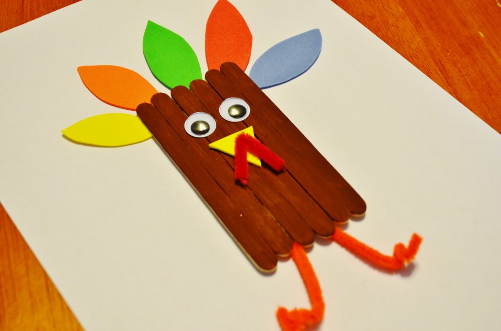 Thanksgiving Turkey Craft Sticks for Kids