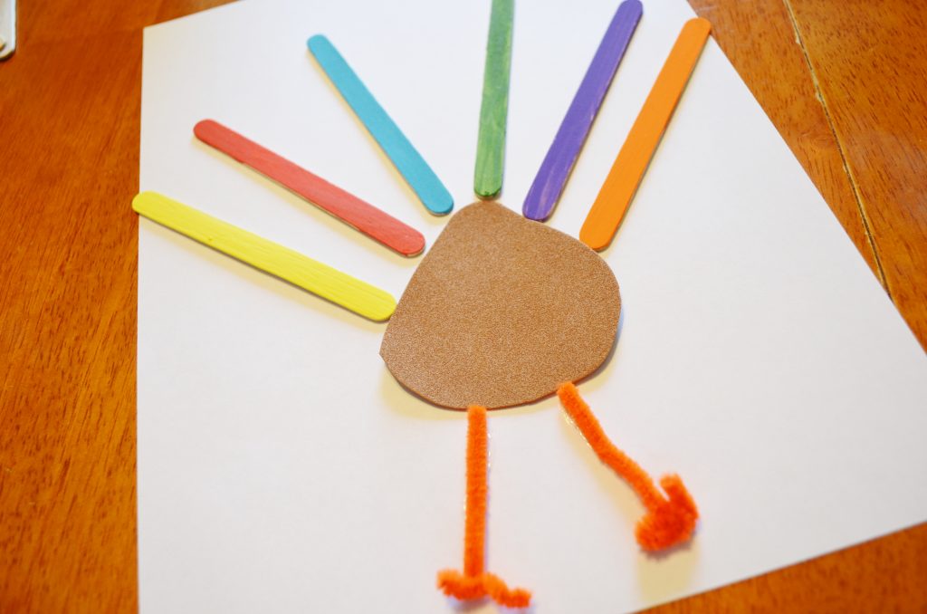 Thanksgiving Turkey Craft Sticks Craft for Kids - Gobble Gobble