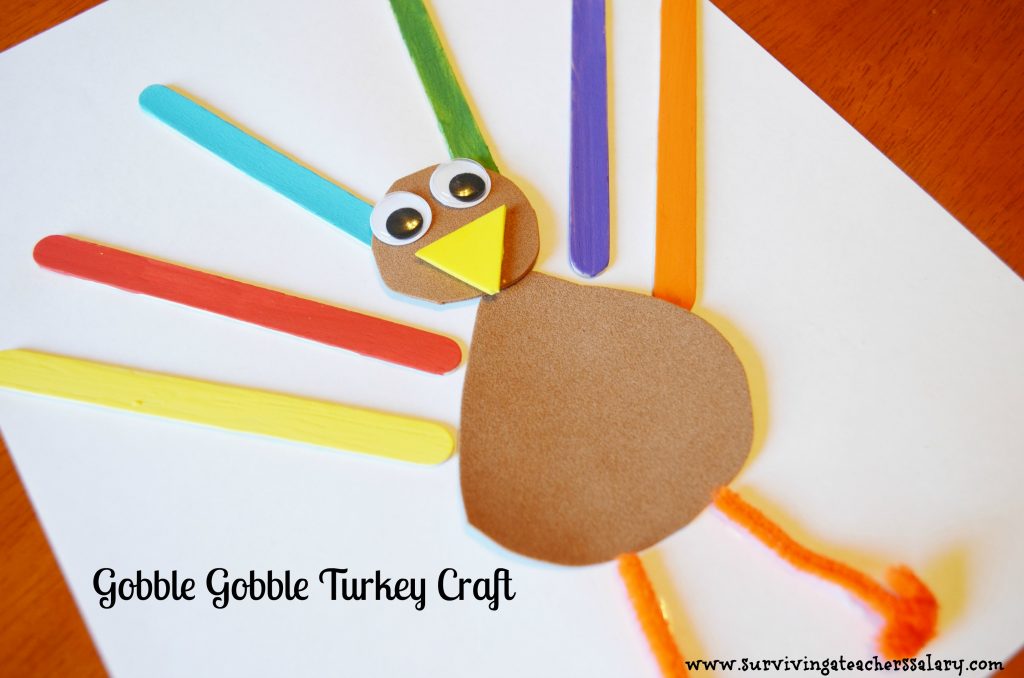 Thanksgiving Turkey Craft Sticks Craft for Kids - Gobble Gobble