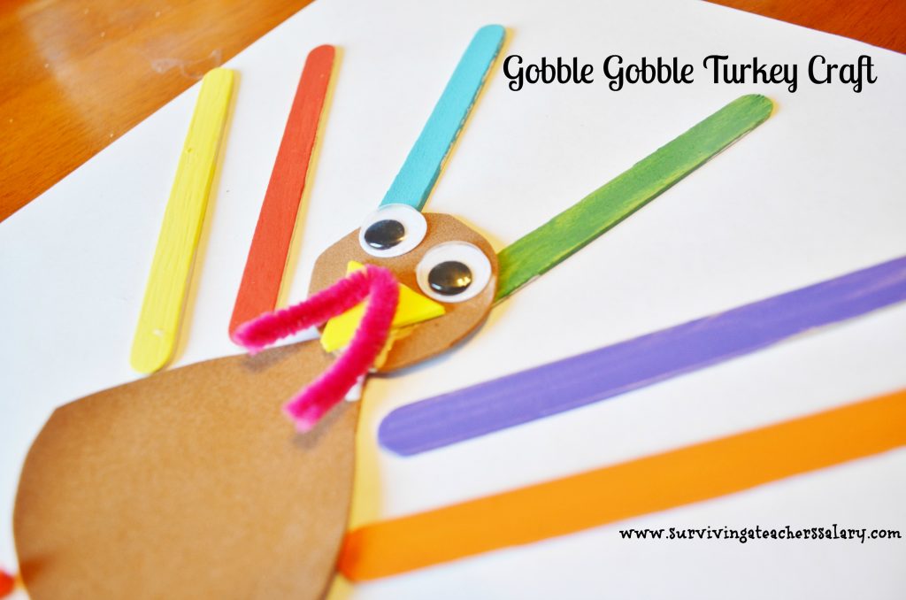 Thanksgiving Turkey Craft Sticks Craft for Kids - Gobble Gobble