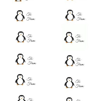 penguin gift tag