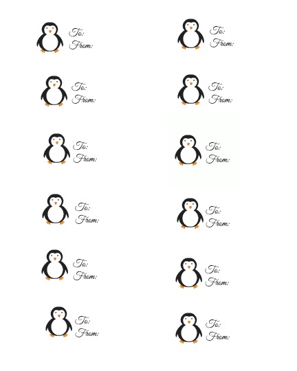 penguin gift tag