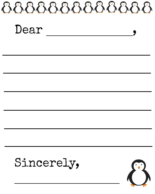 Penguin Letter Template