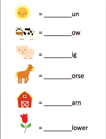 farm animal themed printable preschool worksheet for kids on beginning letter sounds