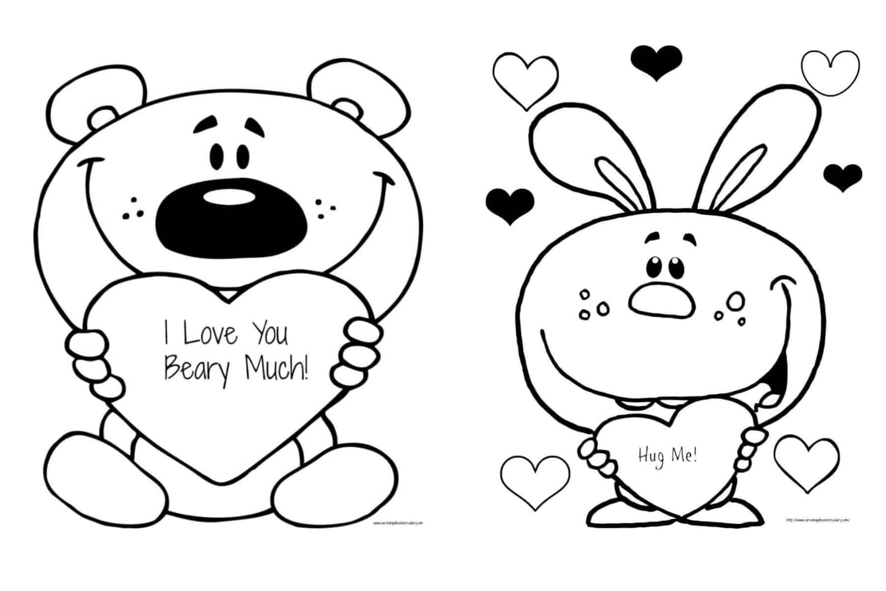 FREE Valentine's "I Love You Beary Much" Coloring Page Printable