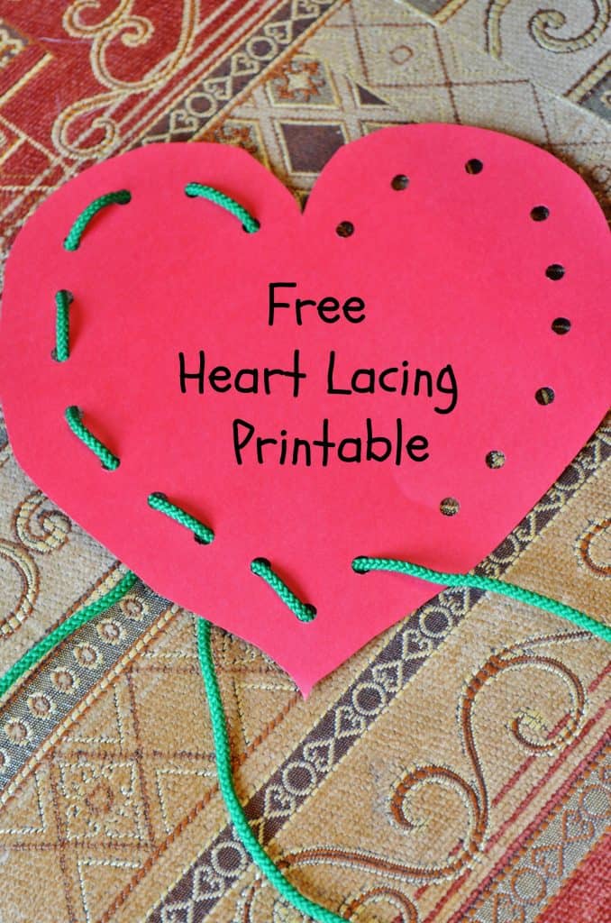 free heart lacing printable