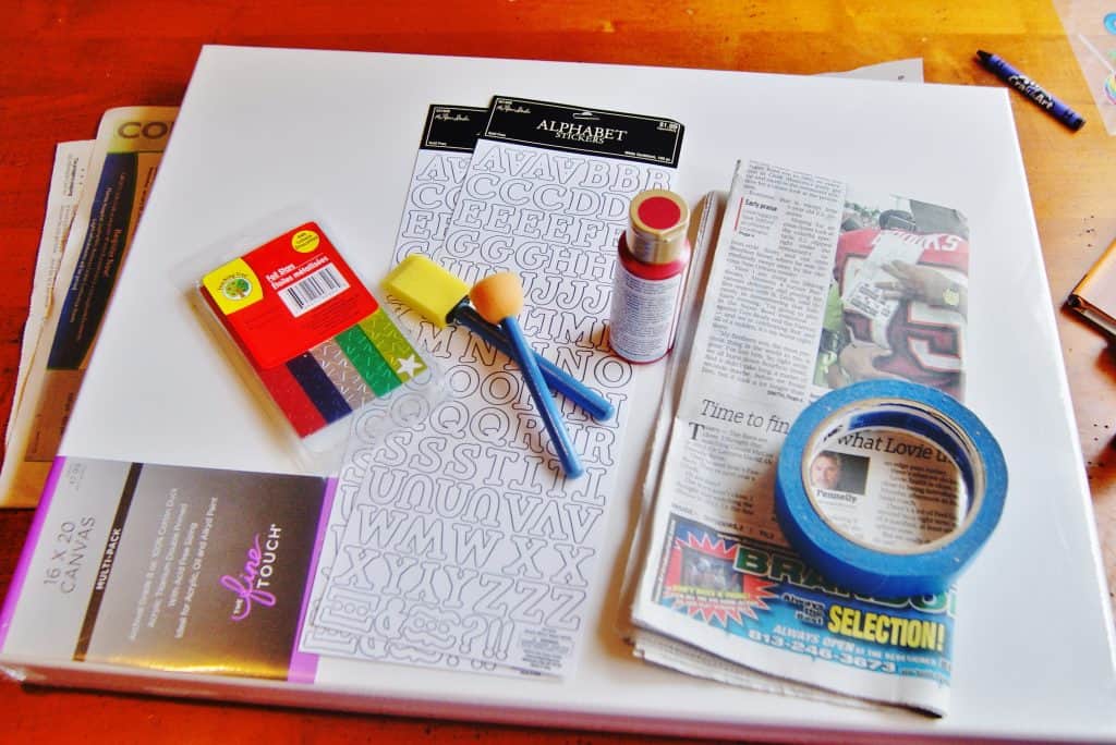 materials for diy flag canvas craft