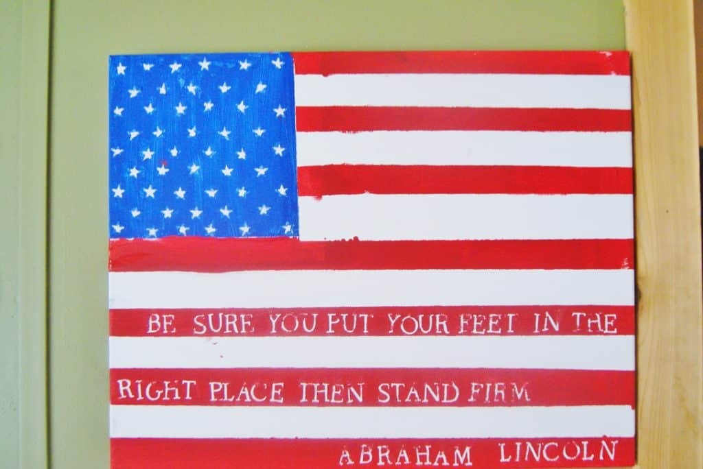 make your own diy USA American flag art