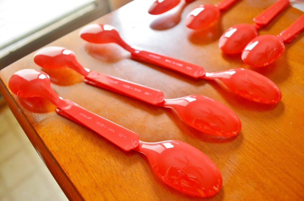red spoons for kids ant bug craft