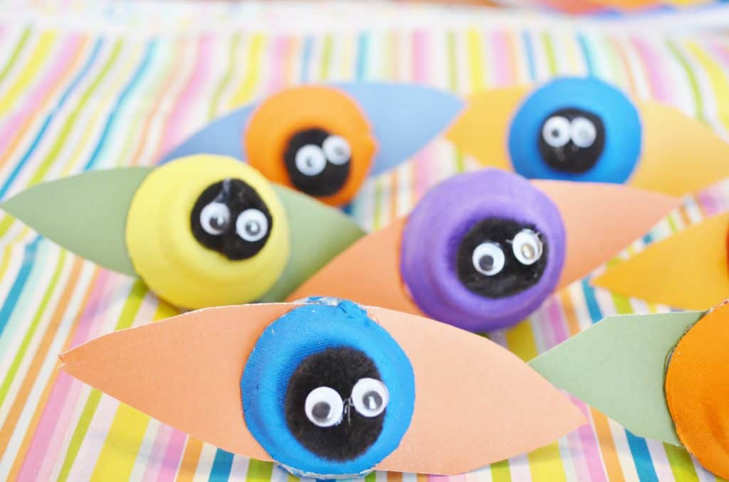 egg carton bug spring craft for kids