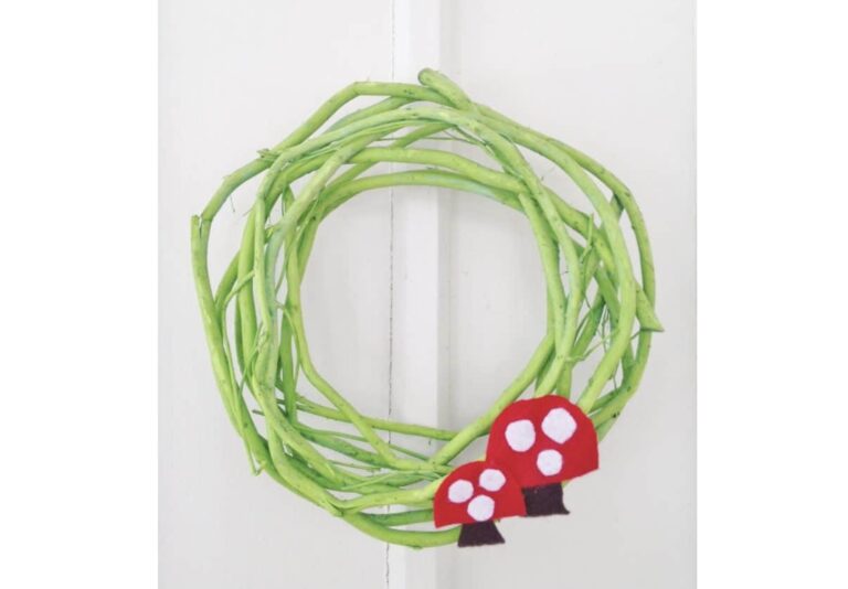 Spring Mushroom Wreath Craft for Kids