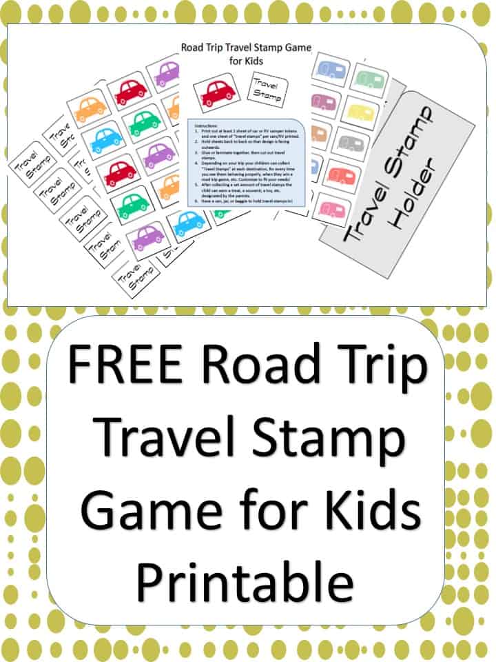 road trip travel stamp game for kids printable