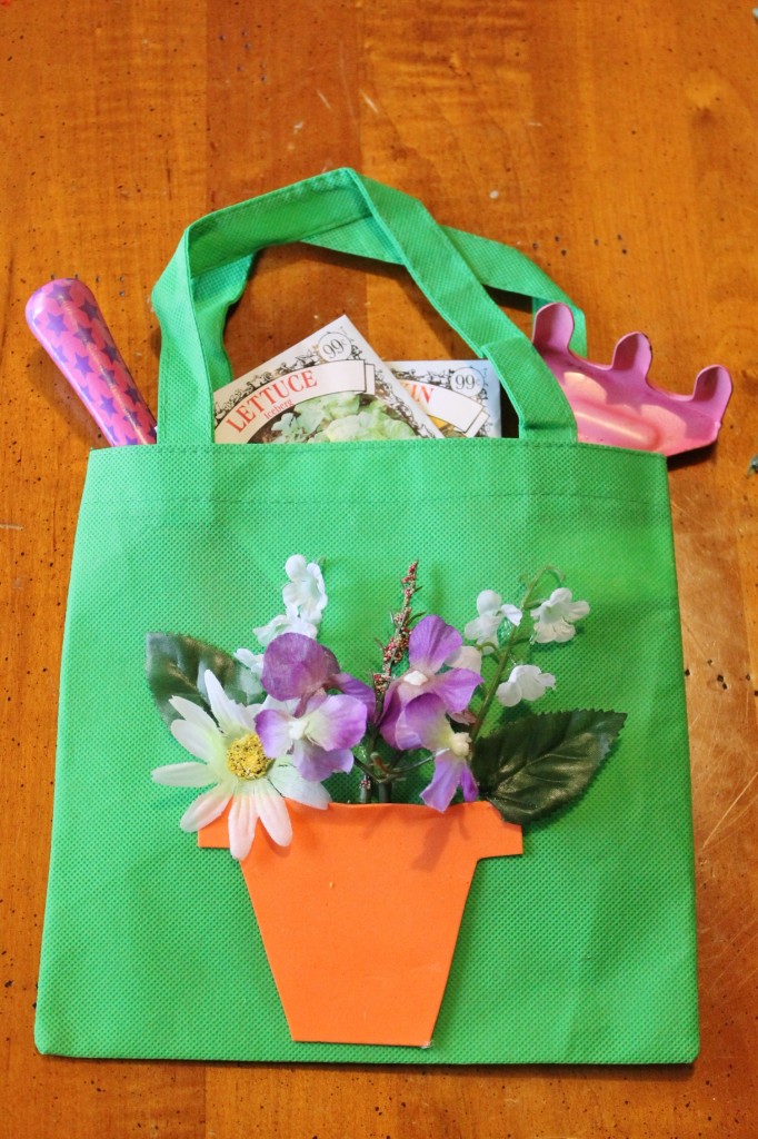 DIY Gardening Tote Bag Dollar Store Spring Craft for Kids