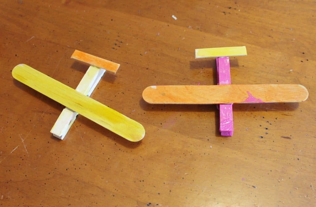 clothespin airplane craft for kids