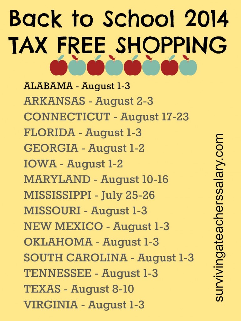 back to school tax free shopping infographic