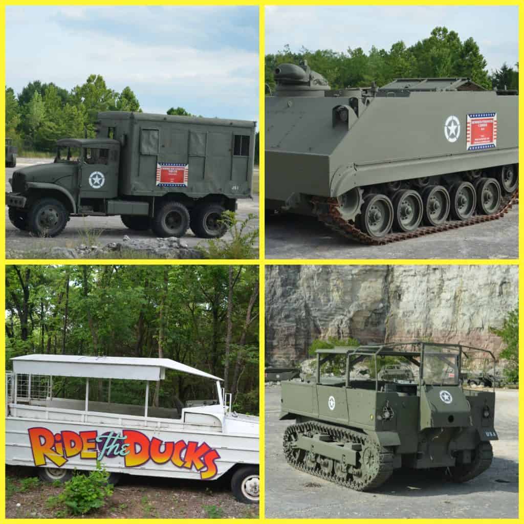 military vehicles seen on ride the ducks in Branson