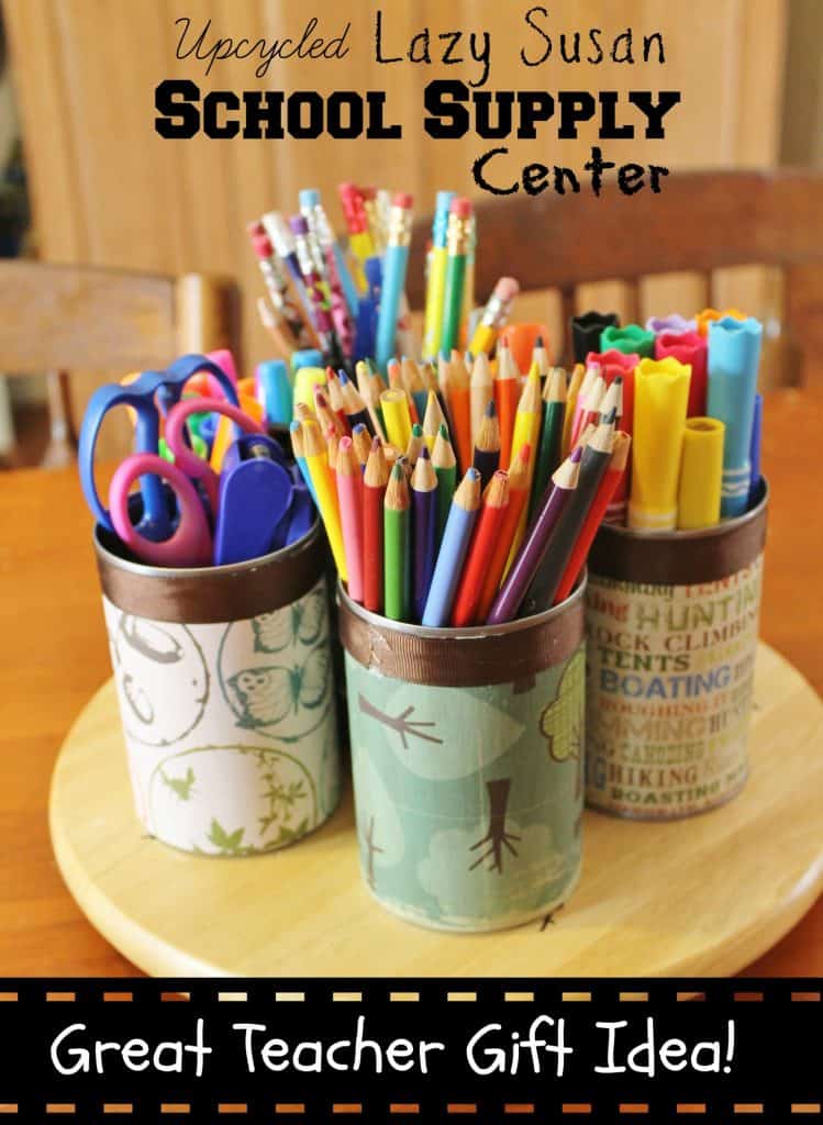 upcycled school supply organization center