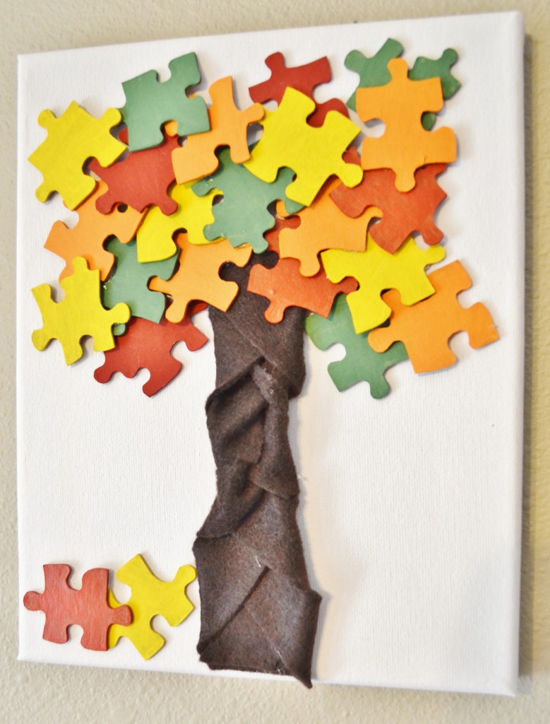 fall autumn puzzle pieces craft for kids